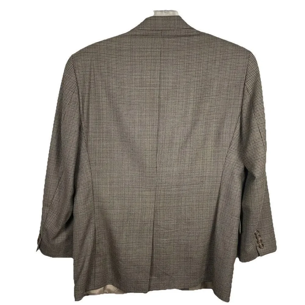 Lauren Ralph Lauren Blazer Sport Coat Jacket Men’s 42R Brown Wool Houndstooth